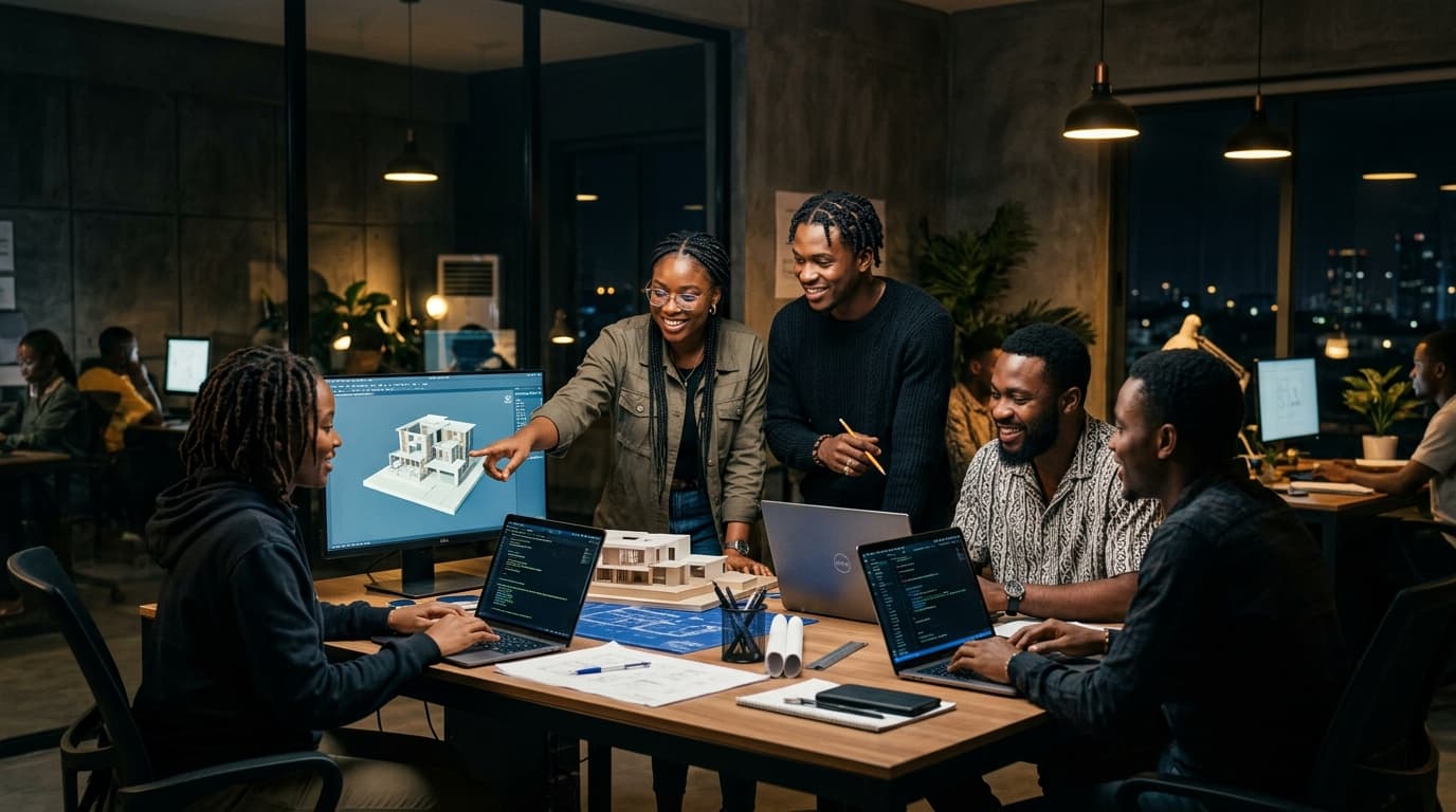 A group collaborating around a table